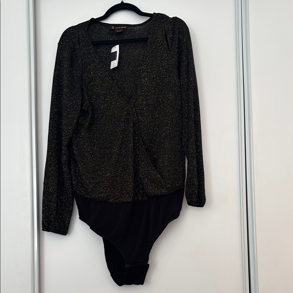 BNWOT Love & Legend Black Fitted Long Sleeve Bodysuit